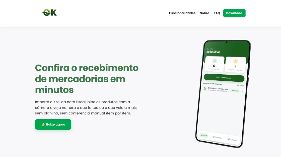 Tela do projeto OkValida