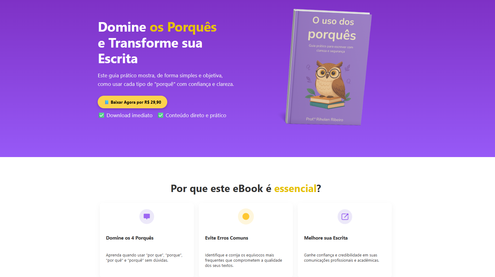 Landing page de eBook